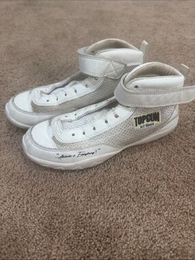 TopGun White Kids High-Top Sneakers with Velcro Ankle Strap